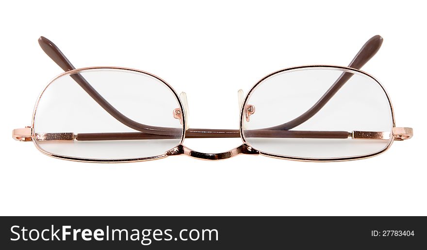 Eyeglasses photographed on a white background