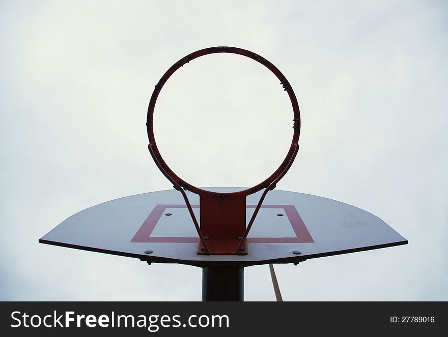 below view of a basketball backboard. below view of a basketball backboard