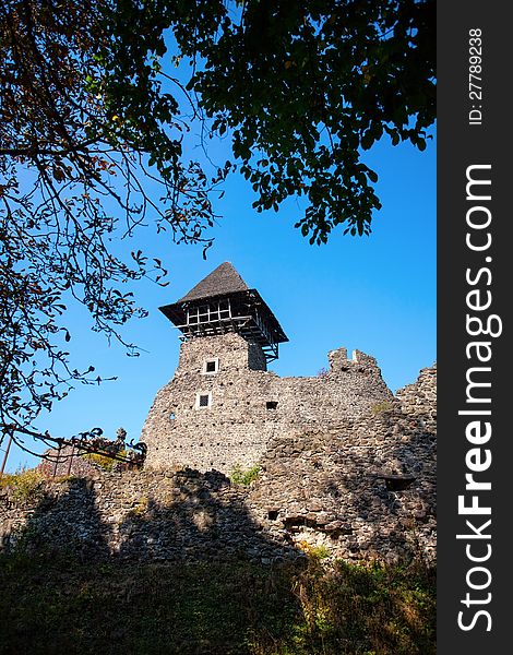 Nevitsky Castle ruins built in 13th century. Ukraine.