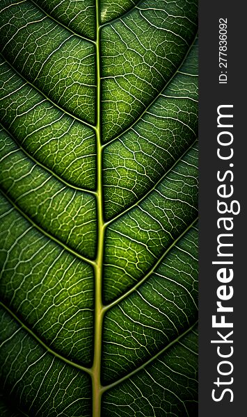 Close Up Structure of Green Leaf Mobile Background