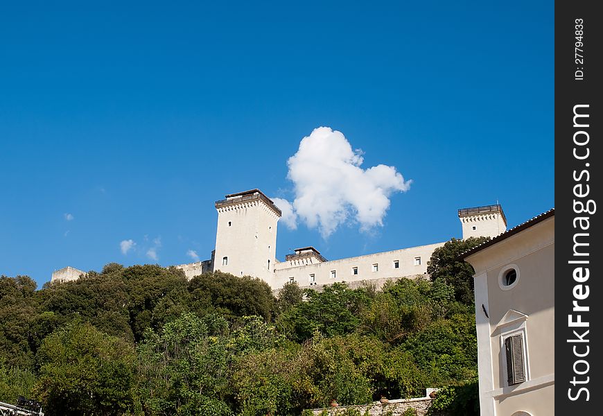 View of Albornozian Castle in Spoleto. View of Albornozian Castle in Spoleto