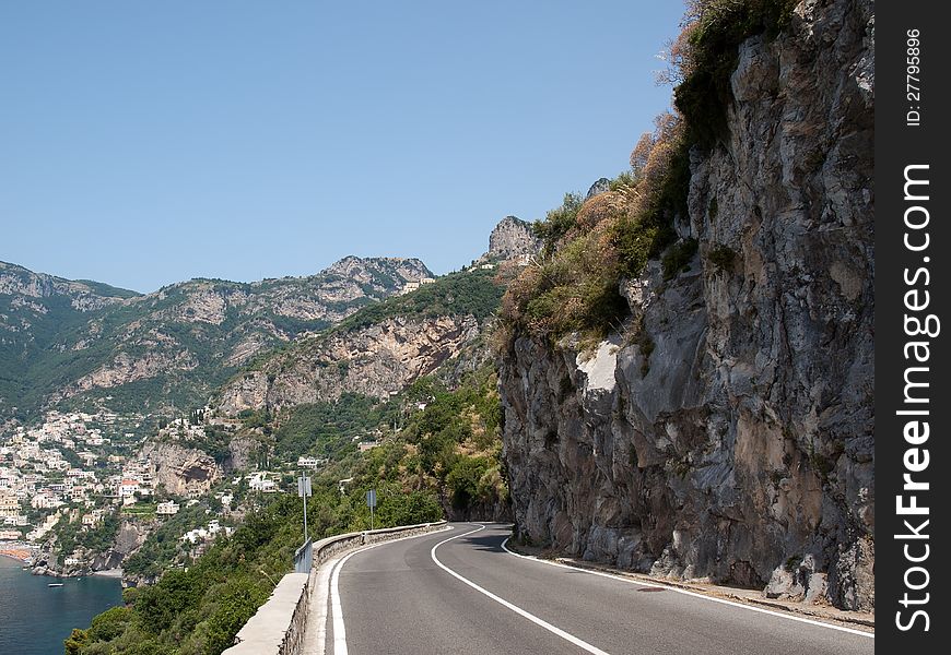 Sinuous way-Amalfi Coast in Italy. Sinuous way-Amalfi Coast in Italy