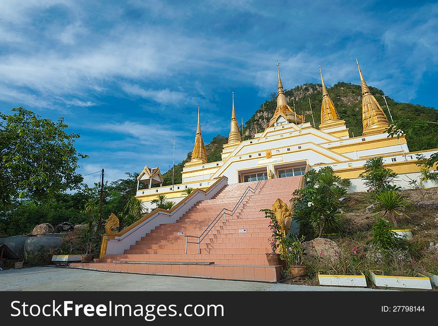 Big pagoda near the mountain in Thailand. Big pagoda near the mountain in Thailand.