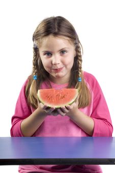 Girl And Watermelon Royalty Free Stock Photo Girl And Watermelon Royalty Free Stock Photo