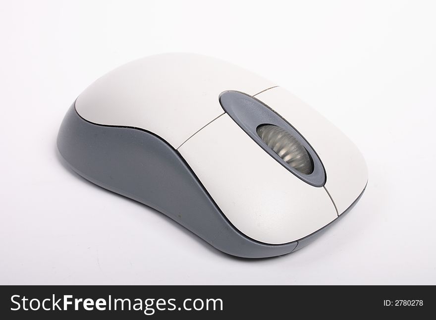 Wireless mouse on the white background