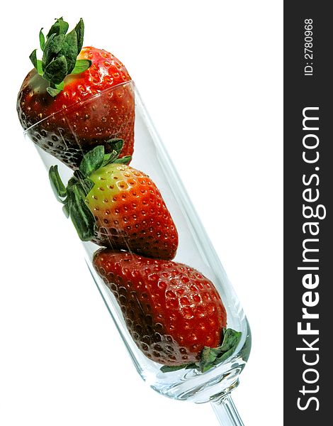 Flute Glass With Strawberries