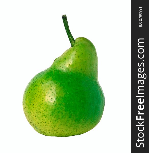 Green  pear isolated on white background. Green  pear isolated on white background.
