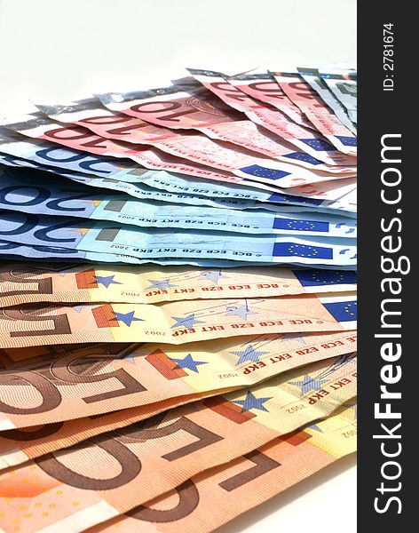 Pile of european paper money. Pile of european paper money.