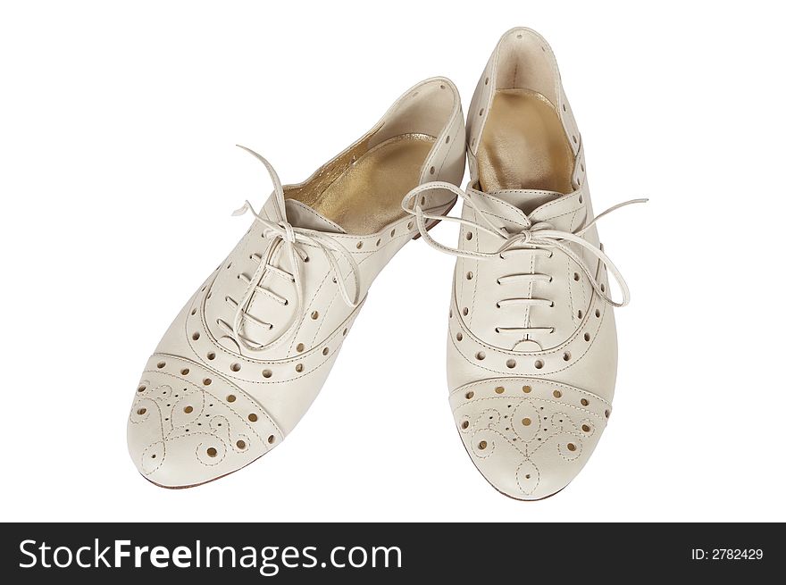 Female low shoes on a white background