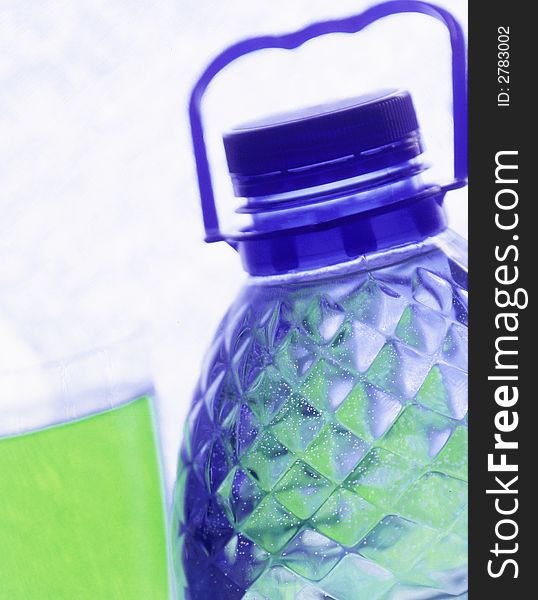 Bottle with water on a white background