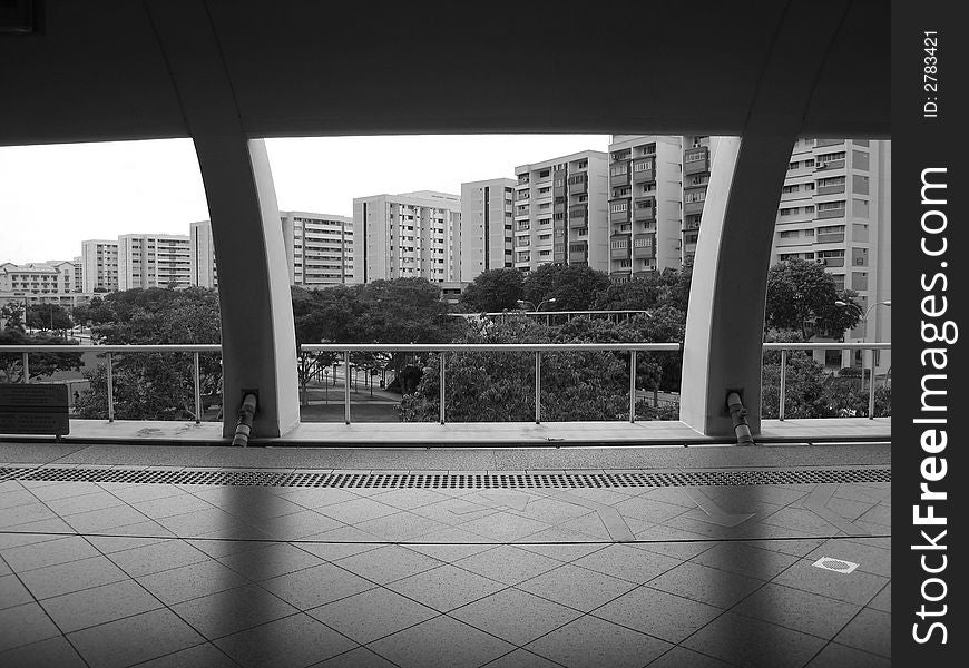 A trainstation in Singapore. Peaceful and tranquility of it all before the train arrives. A trainstation in Singapore. Peaceful and tranquility of it all before the train arrives.