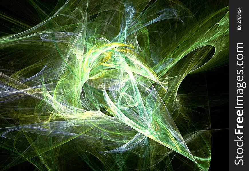 Explosion of green light in space. Explosion of green light in space