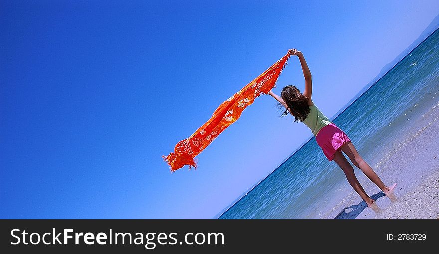 Photo girl on the sand beach. Photo girl on the sand beach