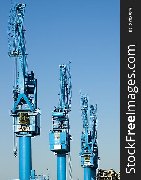 Three crane in the port of Palermo(italy)