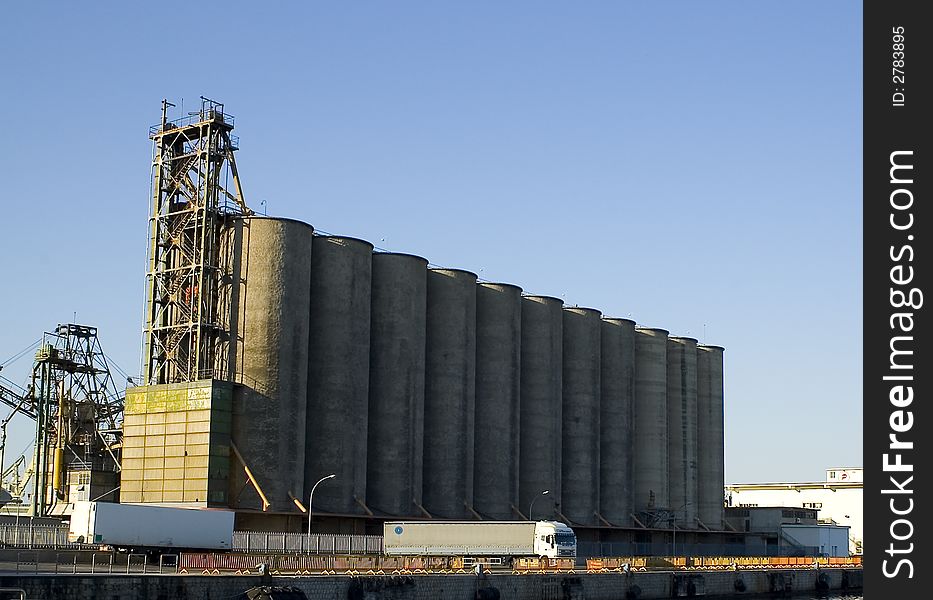 Fuel silos in the port of Palermo (Italy)