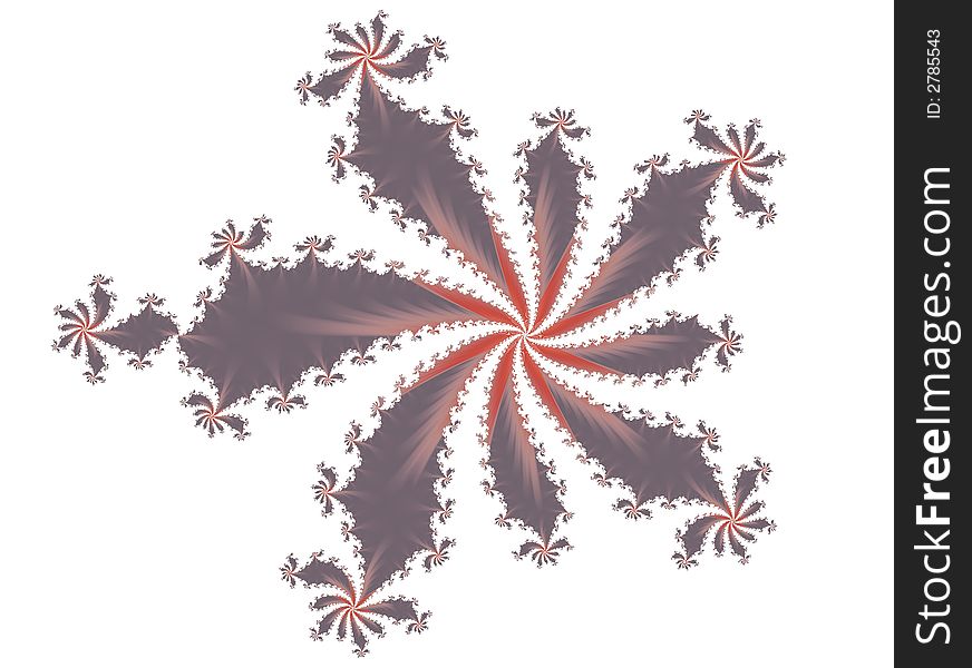 Star flare shaped fractal art. Star flare shaped fractal art