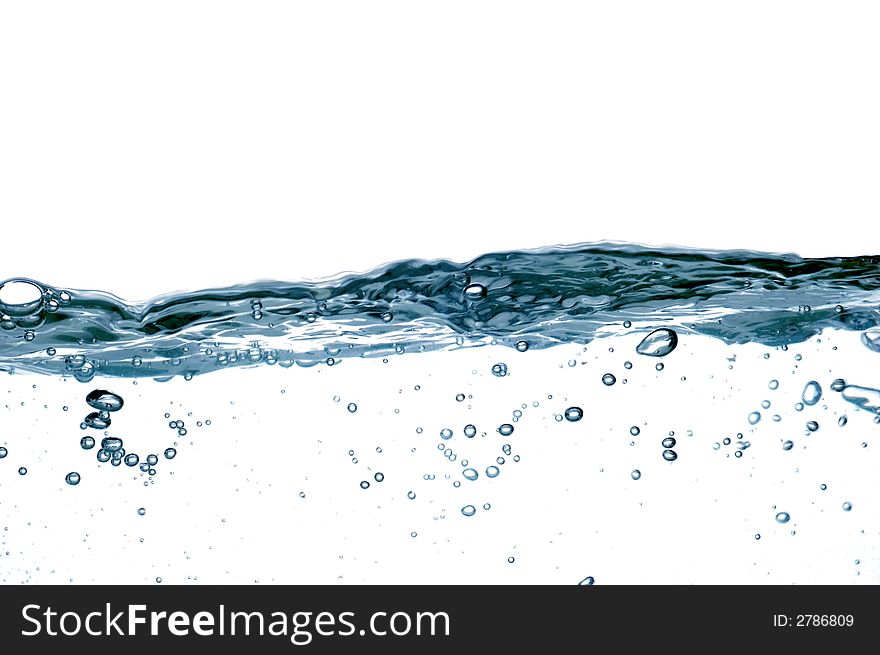 Blue water isolated on white background. Blue water isolated on white background