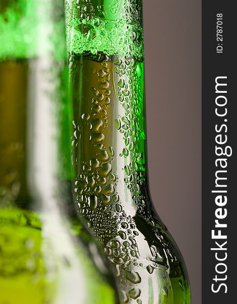 Close up of two Bottles of beer