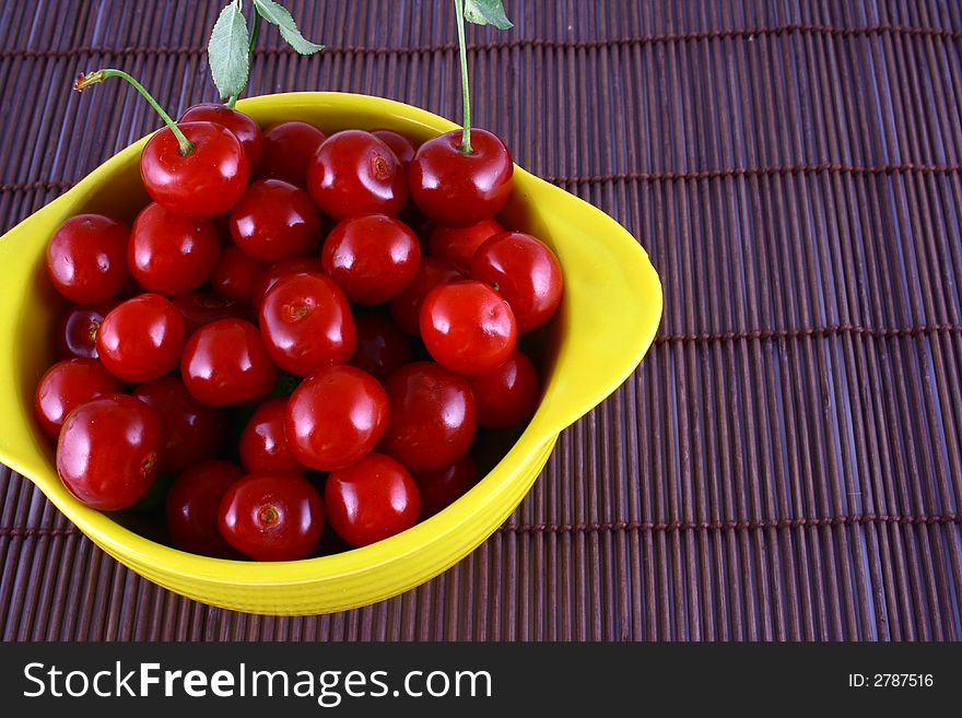 Red cherry 100 isolated on white -brown