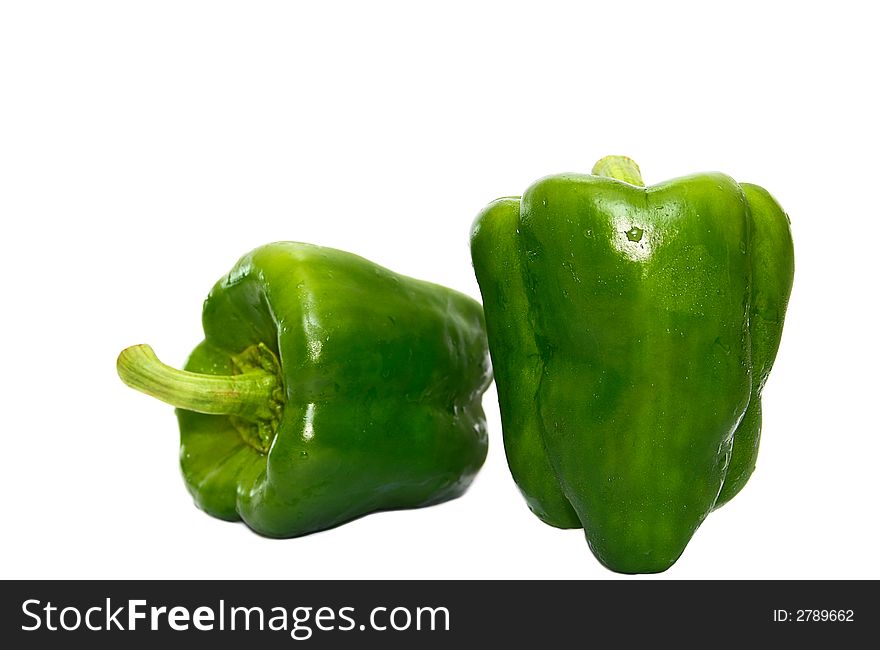 Isolated photos of green bell pepper