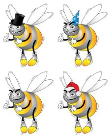 Bees With Hats Royalty Free Stock Image