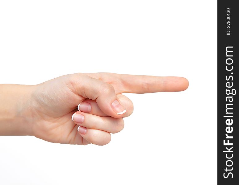 Isolated female hand on the isolated background