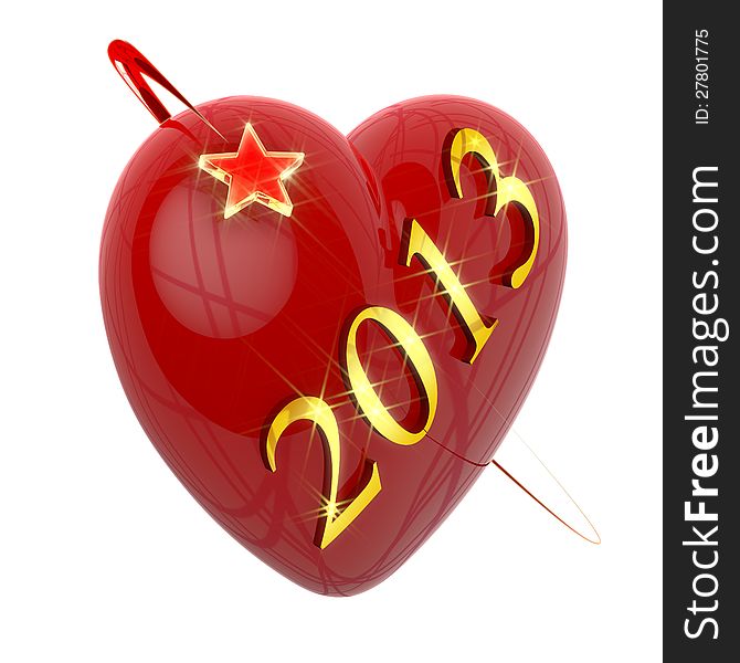 New Year 2013, Red Heart And Flying Star