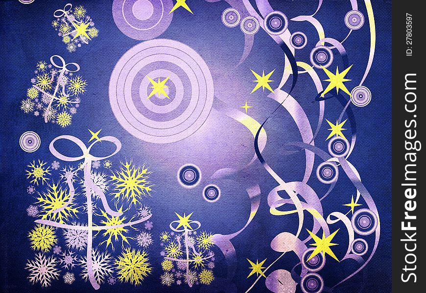 Illustration of abstract blue grunge Christmas background with ribbons. Illustration of abstract blue grunge Christmas background with ribbons.