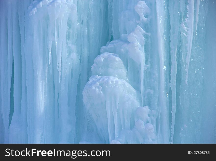 Block of ice and icicles