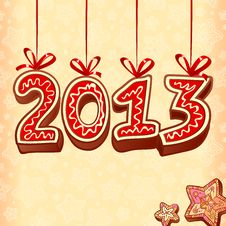 New Year Sign 2013, Christmas Sweets Royalty Free Stock Photos