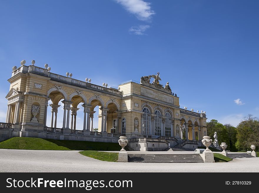 Schonbrunn Palace Gardens at Vienna in spring , UNESCO World Heritage Site. Schonbrunn Palace Gardens at Vienna in spring , UNESCO World Heritage Site.