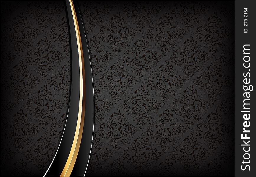 Black Luxury Background with gold insertion.