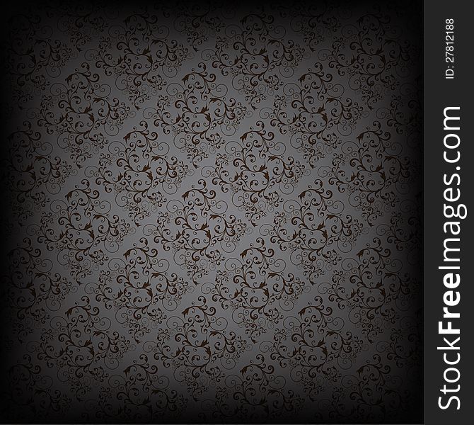 Seamless wallpaper pattern, black background
