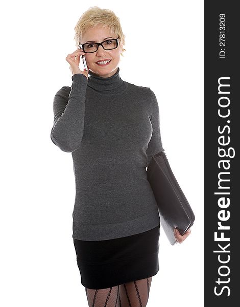 Woman on business call