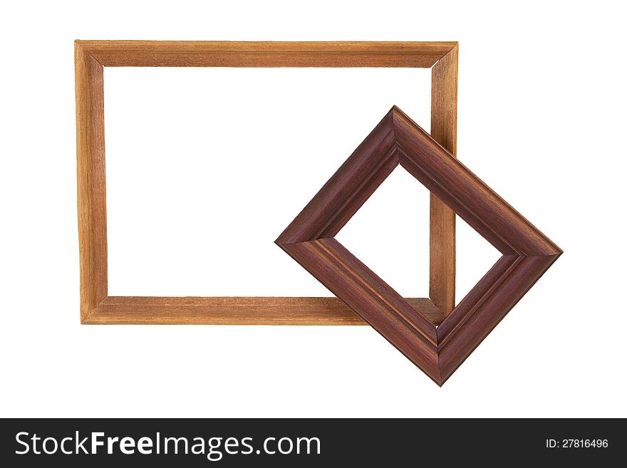 Two photographic wooden frame on white background. Two photographic wooden frame on white background