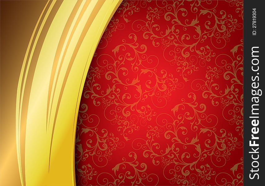 Red Luxury Background with gold insertion.