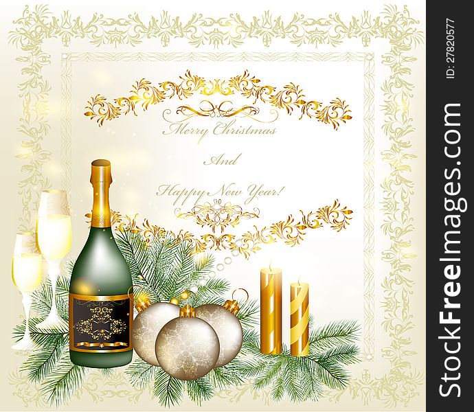 Elegant Christmas card. Christmas vector. Elegant Christmas card. Christmas vector