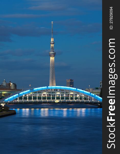 Tokyo sky tree is the world's tallest free-standing broadcasting tower ,it was finally decided on 634m