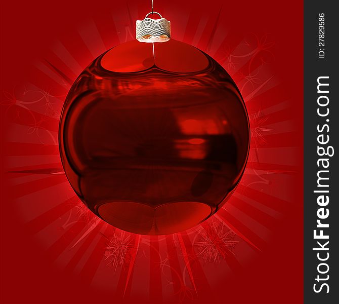 Illustration of red Christmas background with big red ball. Illustration of red Christmas background with big red ball.