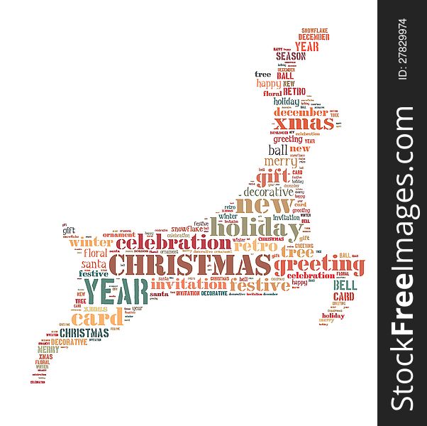 Christmas reindeer info-text graphics and arrangement concept on white background