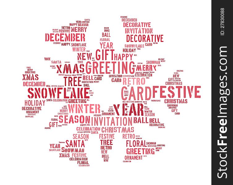 Christmas snowflake info-text graphics and arrangement concept on white background