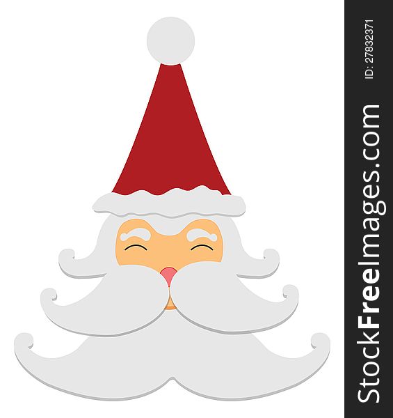 Santa claus smile isolated on white background ,Vector illustration