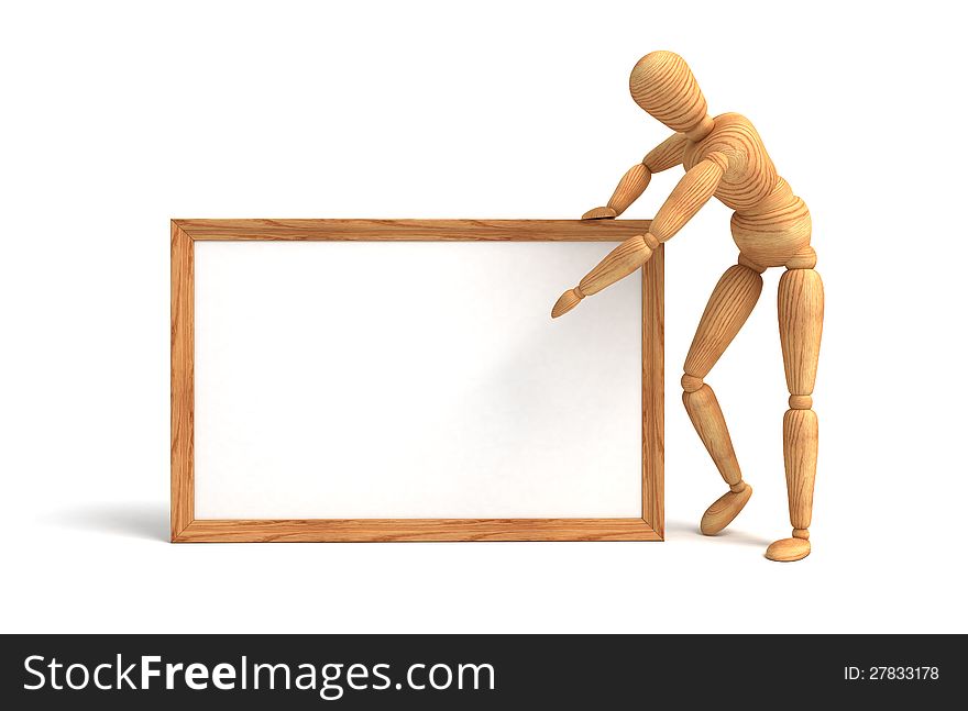 Empty message board (isolated on white background)