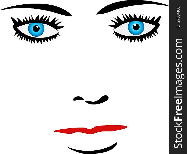 Woman face. The vector illustration