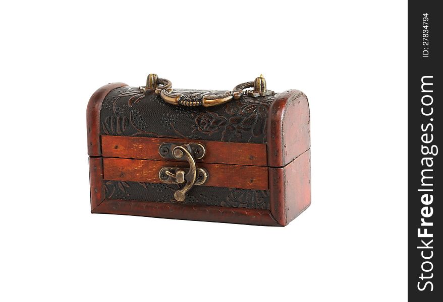 Vintage chest isolated on white background with clipping path. Vintage chest isolated on white background with clipping path