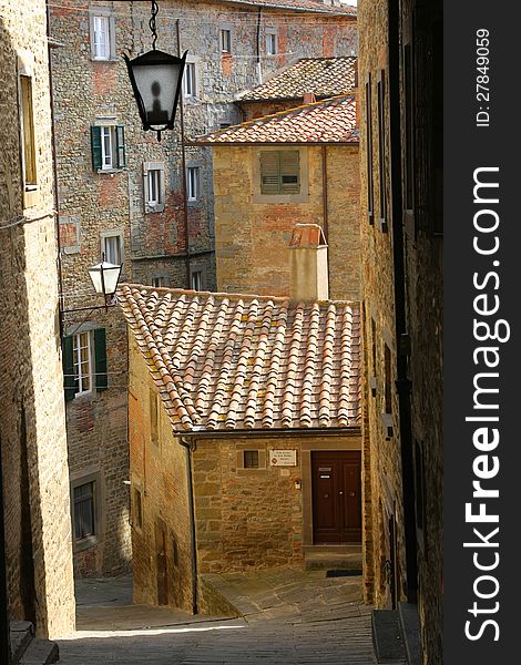 Medieval street in the Italian - Tuscany