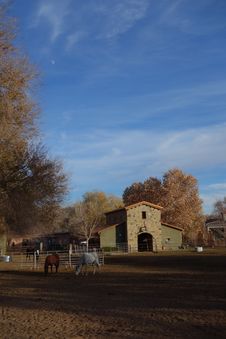 Pastoral Barn Horses Blue Sky Moon Royalty Free Stock Photos Pastoral Barn Horses Blue Sky Moon Royalty Free Stock Photos