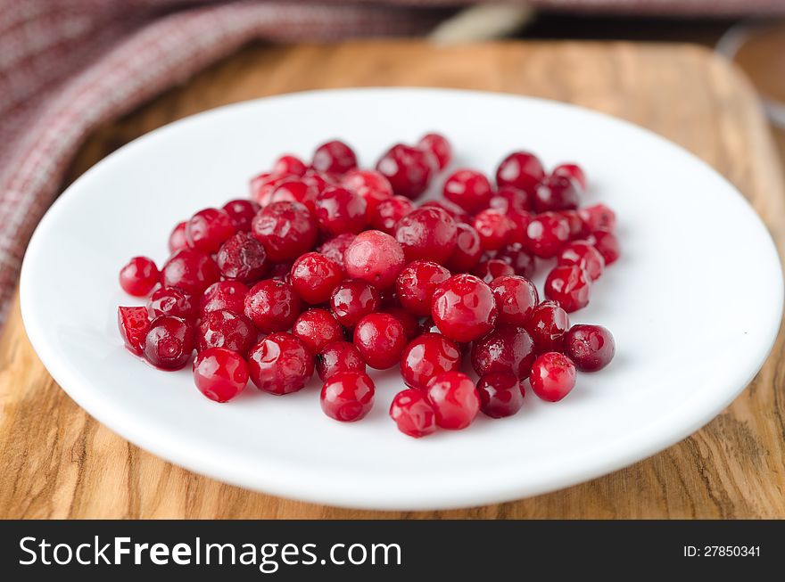 Cowberry On A White Plate