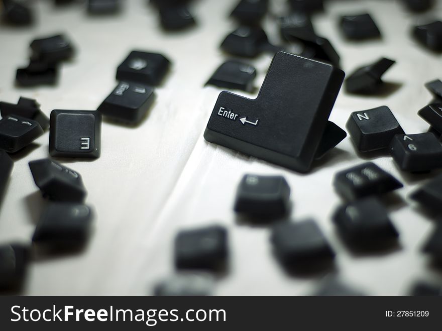 Black Computer Keyboard with selective focus