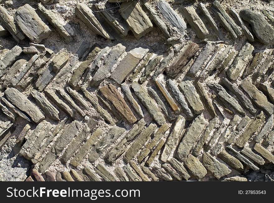 Fragment of the wall on the archaeological excavations. Fragment of the wall on the archaeological excavations.